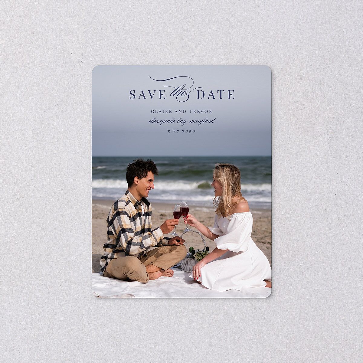 Elegant Lighthouse Save The Date Magnets — view 1