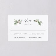 Floral Arc All-in-One Wedding Invitations Shell Pink Signature Light Both Recipient and Return Addresses No