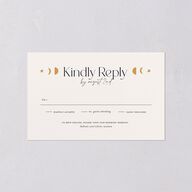 Celestial Galaxy All-in-One Wedding Invitations Dark Navy Signature Light Both Recipient and Return Addresses No