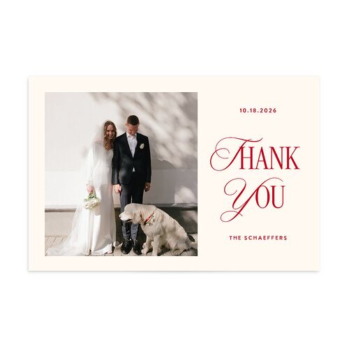 Classic Editorial First Christmas Photos Thank You Postcards Merlot