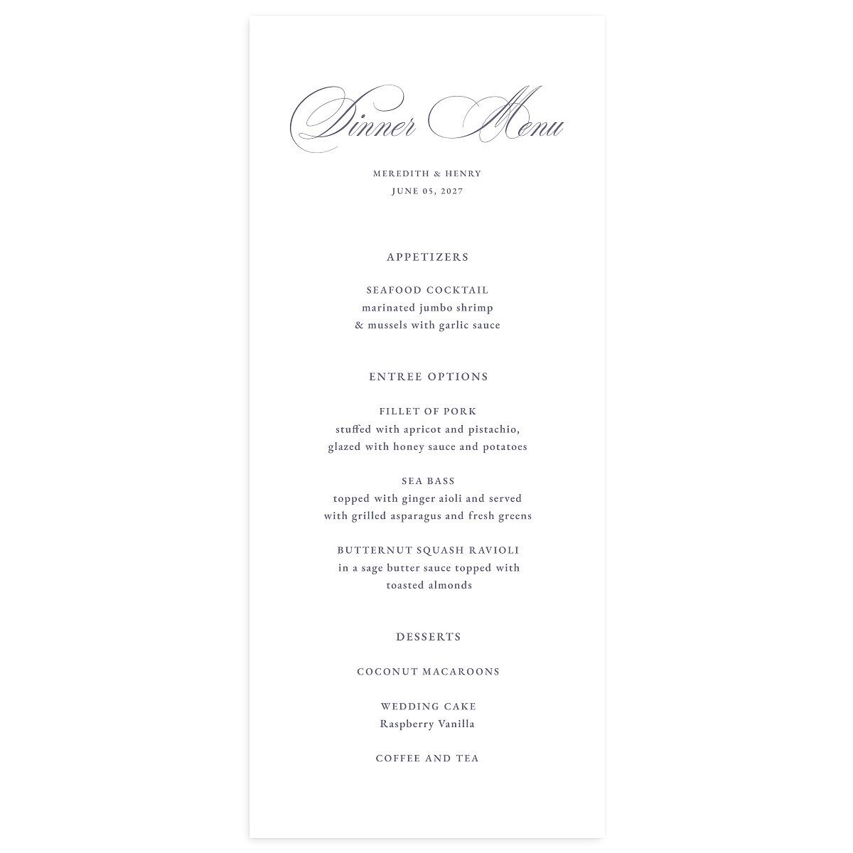 Monogram Branches Menus