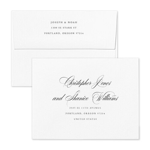Formal Nautical Save the Date Magnet Envelopes White Midnight Both Recipient and Return Addresses Signature Standard