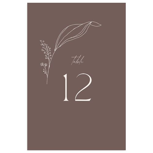 Minimalist Accent Leaf Table Numbers Falcon Signature