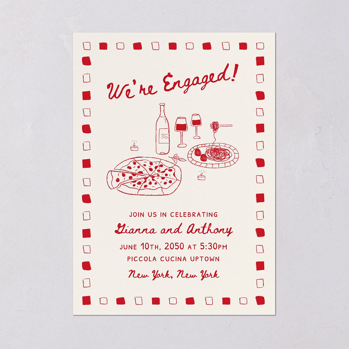 That’s Amore Engagement Party Invitations Ruby Signature Blank Standard