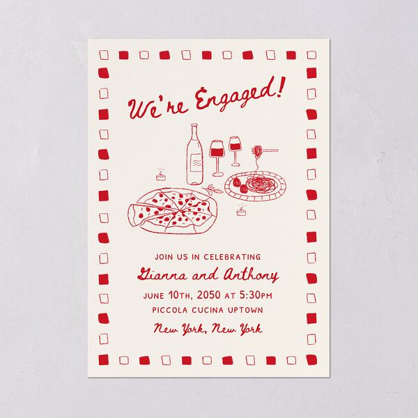 That’s Amore Engagement Party Invitations Ruby Signature Blank Standard