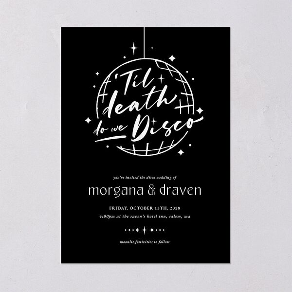 Til Death Do We Disco Wedding Invitations Licorice Signature Blank No Standard