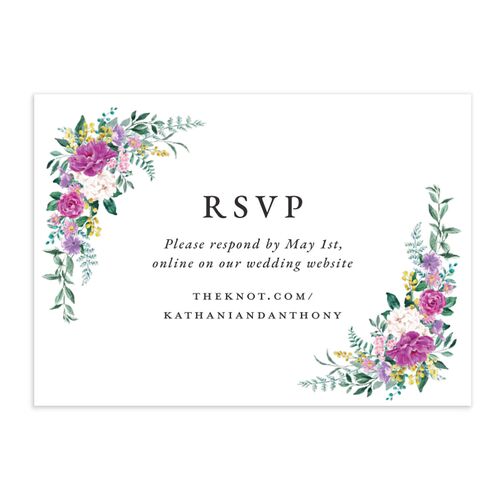 Glamorous Regency Garden QR Code RSVP Cards Bordeaux Signature