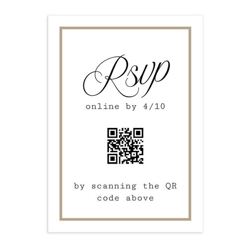 Vintage Script QR Code RSVP Cards Pure White Signature Standard
