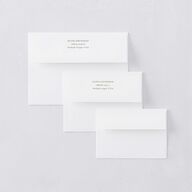 Vintage Botanical Sketch Save The Date Card Envelopes White Dark Camo Both Recipient and Return Addresses Signature Standard