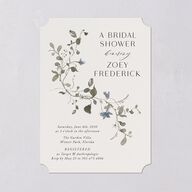 Curved Garland Bridal Shower Invitations Champagne Signature Blank