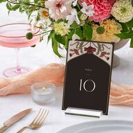 Vintage Nouveau Floral Table Numbers Merlot Signature