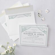 Iconic City Bridal Shower Invitations Tide Pool Signature Blank Standard