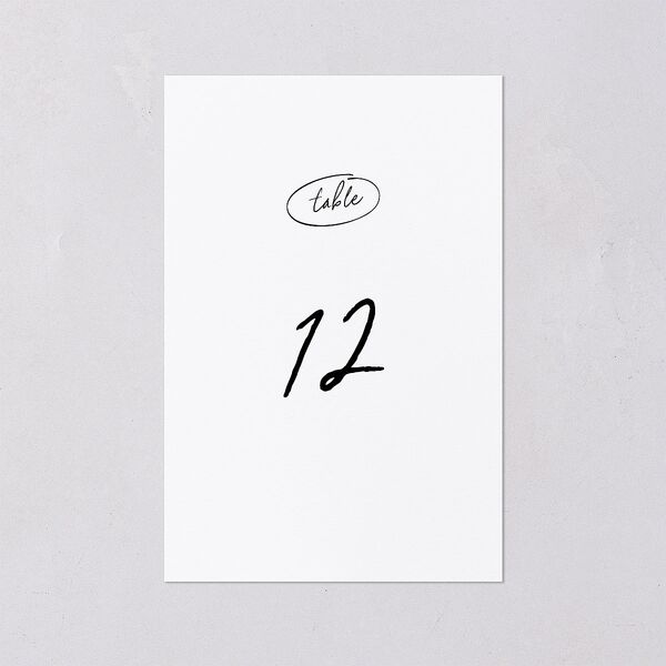 Sunny Day Modern Script Table Numbers Pure White Signature