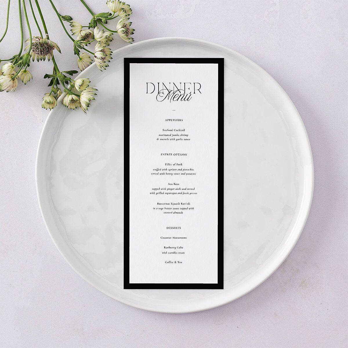 The Night Before Refined Monogram Menus Midnight Signature