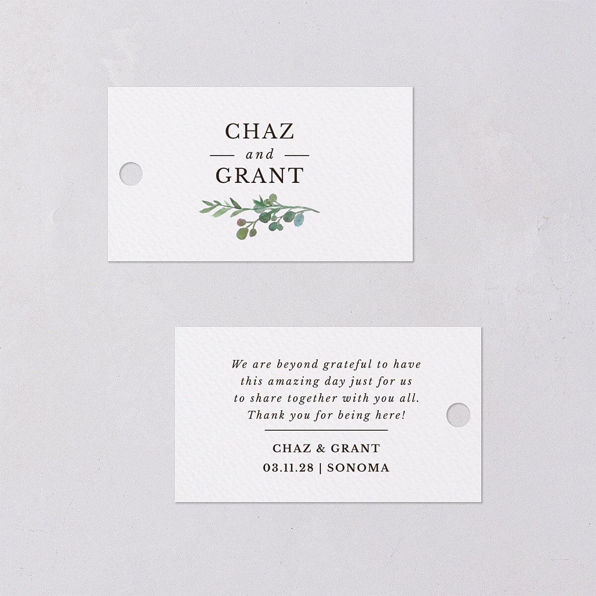 Leafy Hoops Favor Gift Tags — view 3