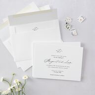 Black Tie Initial Save The Date Cards Pure White Signature smooth Blank No Standard