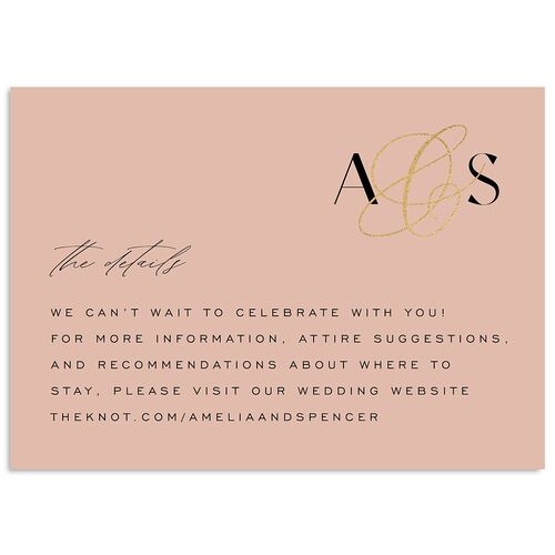 Together Wedding Event Detail Cards Gold Blossom Signature Standard