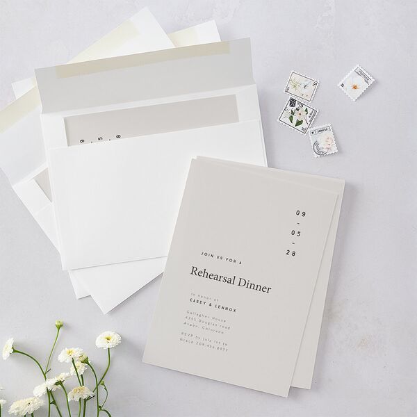 Modern Photograph Rehearsal Dinner Invitations Mist Signature Blank