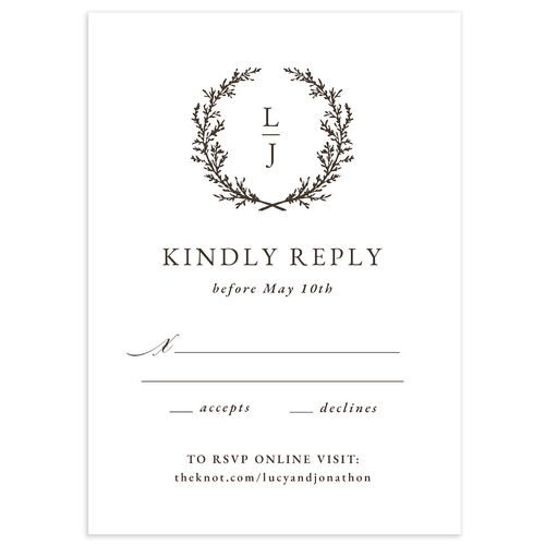 Branches Monogram Wedding Response Cards Sepia Signature Standard