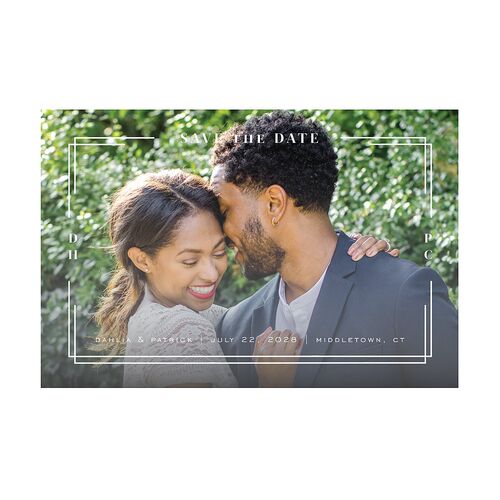 Framed Photo Save the Date Postcards Pure White Postcard
