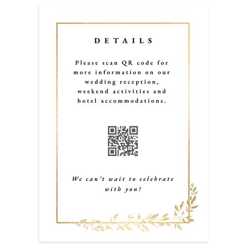 Delicate Frame Wedding Enclosure Cards Gold Licorice Signature Standard