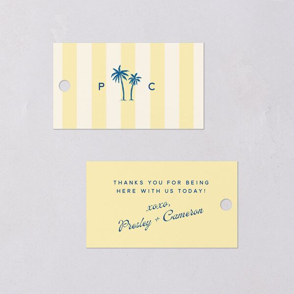 Cabana Stripes Favor Gift Tags Lemon Signature