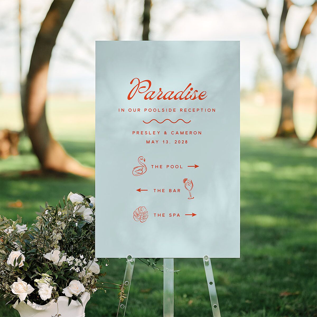Cabana Stripes Standard Direction Sign Large Pastel Blue Standard Indoor Foam Core L Direction