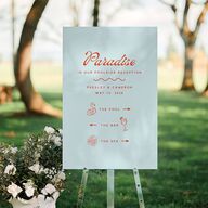 Cabana Stripes Standard Direction Sign Large Pastel Blue Standard Indoor Foam Core L Direction