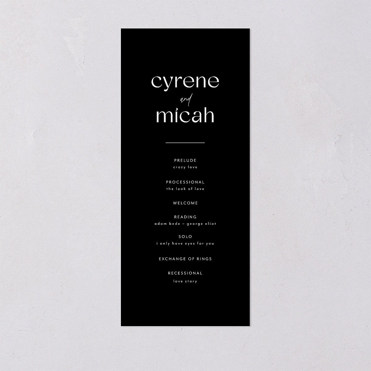 Simply Stated Wedding Programs Licorice Signature