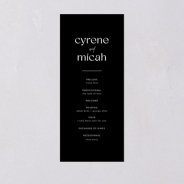 Simply Stated Wedding Programs Licorice Signature