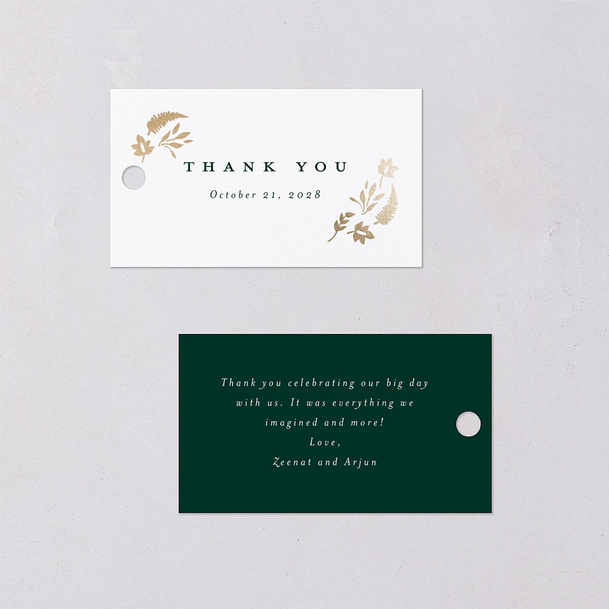 Rustic Kingdom Favor Gift Tags Gold Dark Green Signature