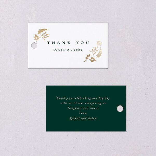 Rustic Kingdom Favor Gift Tags Gold Dark Green Signature