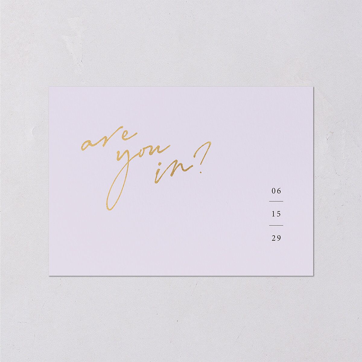 Just Love Wedding Response Cards Gold Sheer Lilac Signature Standard