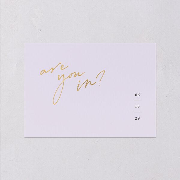 Just Love Wedding Response Cards Gold Sheer Lilac Signature Standard