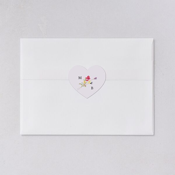 Wildflower Arch Wedding Stickers Pure White Heart