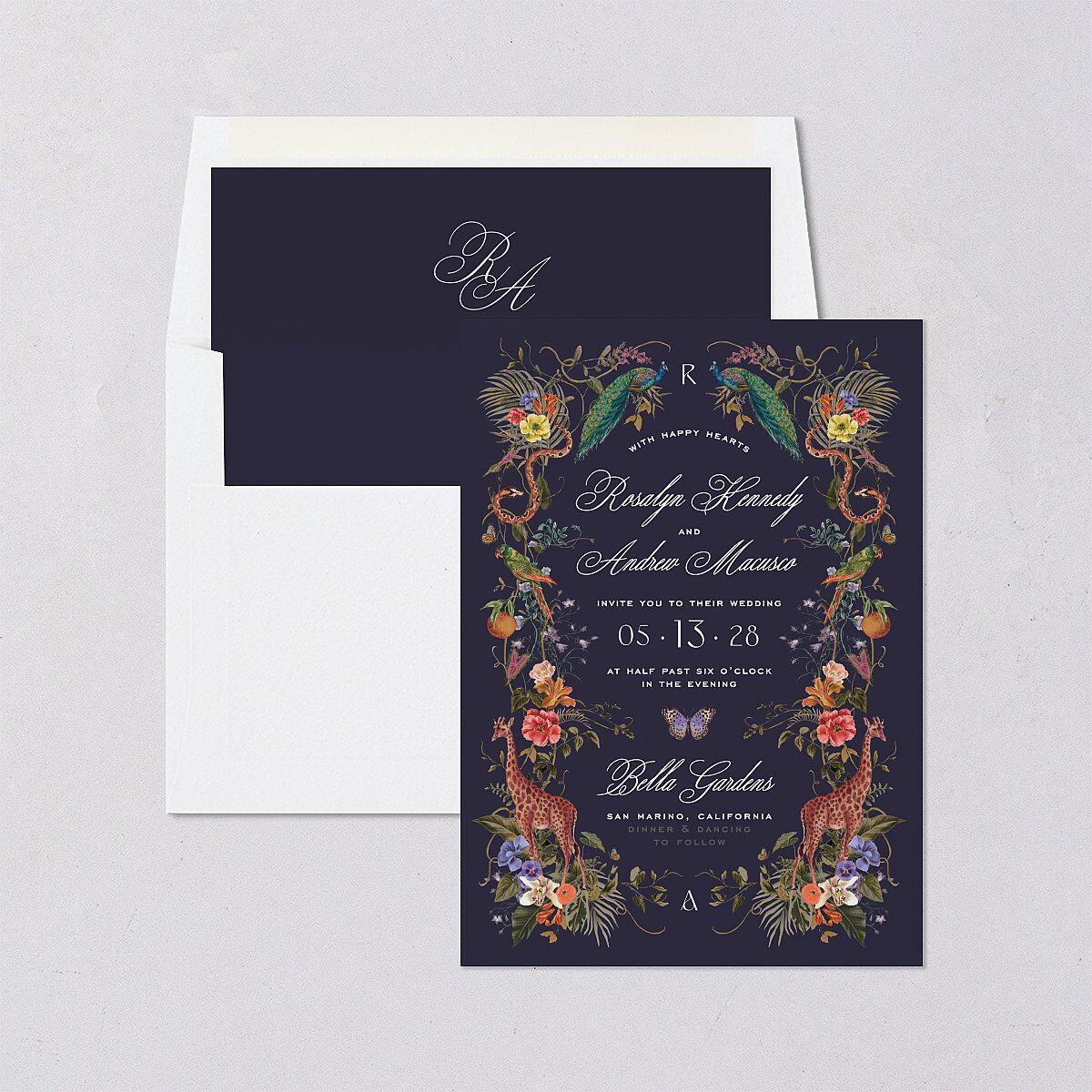 Wild About You Envelope Liners Dark Navy Standard