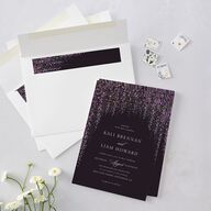 Elegant Fairytale Wisteria Foil Wedding Invitations Gold Regency Signature Blank No Standard