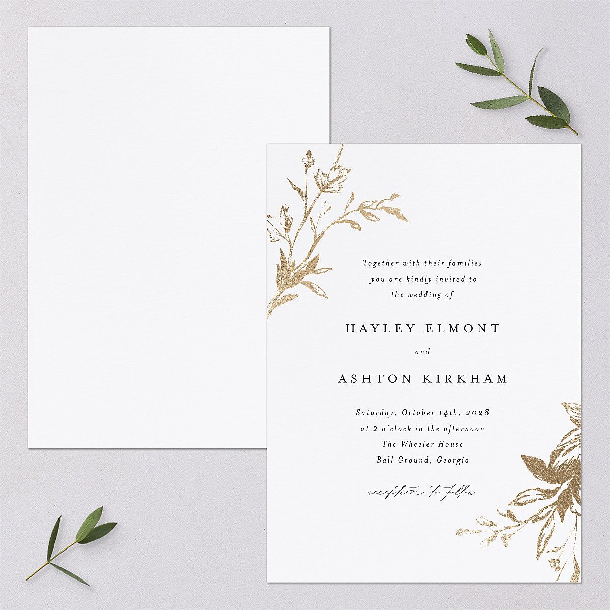 Shining Leaves Wedding Invitations — view 1