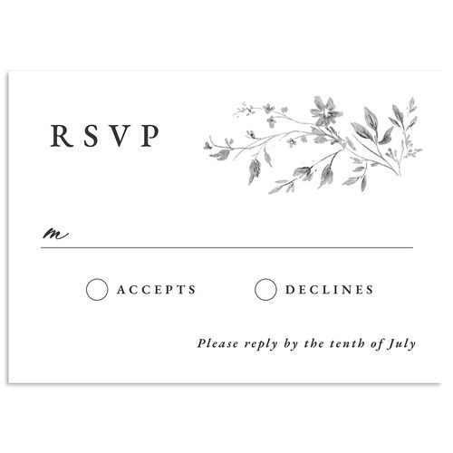 Timeless Floral Wedding Response Cards Charcoal Signature Standard