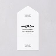 Whimsical Hand Drawn Bow All-in-One Wedding Invitations Linen Signature Light Both Recipient and Return Addresses No