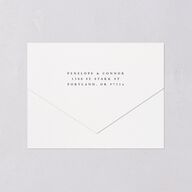 Graceful Botanical All-in-One Wedding Invitations Shadow Gray Signature Light Both Recipient and Return Addresses No