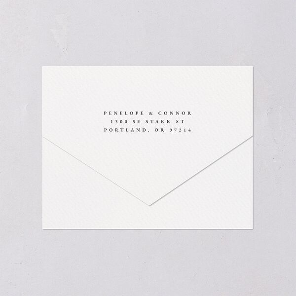 Graceful Botanical All-in-One Wedding Invitations Shadow Gray Signature Light Both Recipient and Return Addresses No