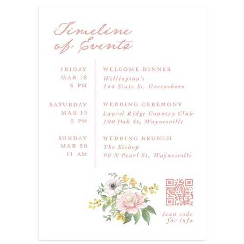 Maximalist Floral Crest Wedding Enclosure Cards Pink Cotton Signature Standard