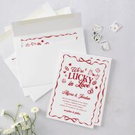 Hand Drawn Las Vegas Hearts Wedding Invitations Ruby Signature Blank No Standard