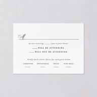 Formal Opulent Frame Foil Wedding Response Cards Pure White Gold Signature Standard