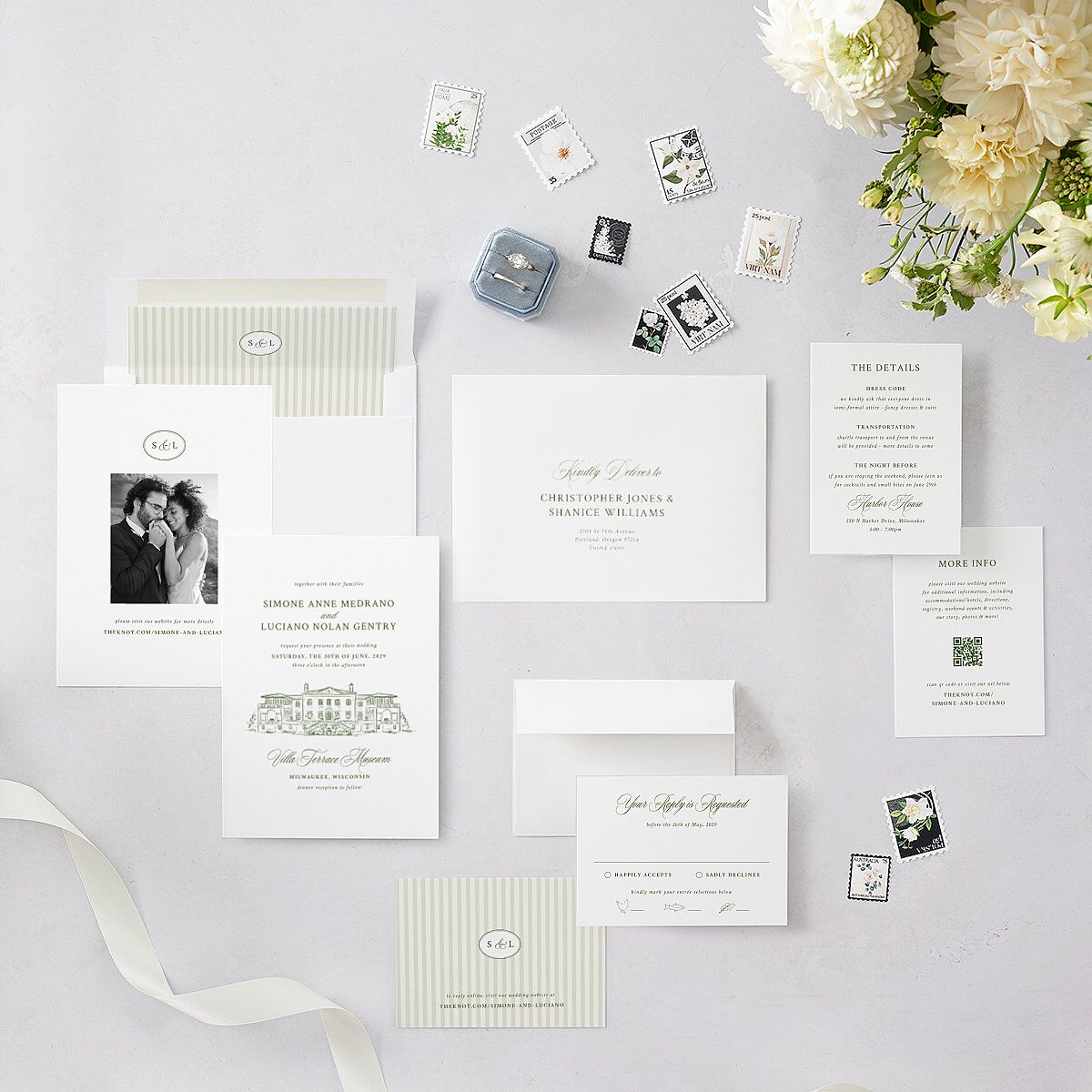Your Own Classic Italian Venue Wedding Invitations Dark Camo Signature Blank No Standard