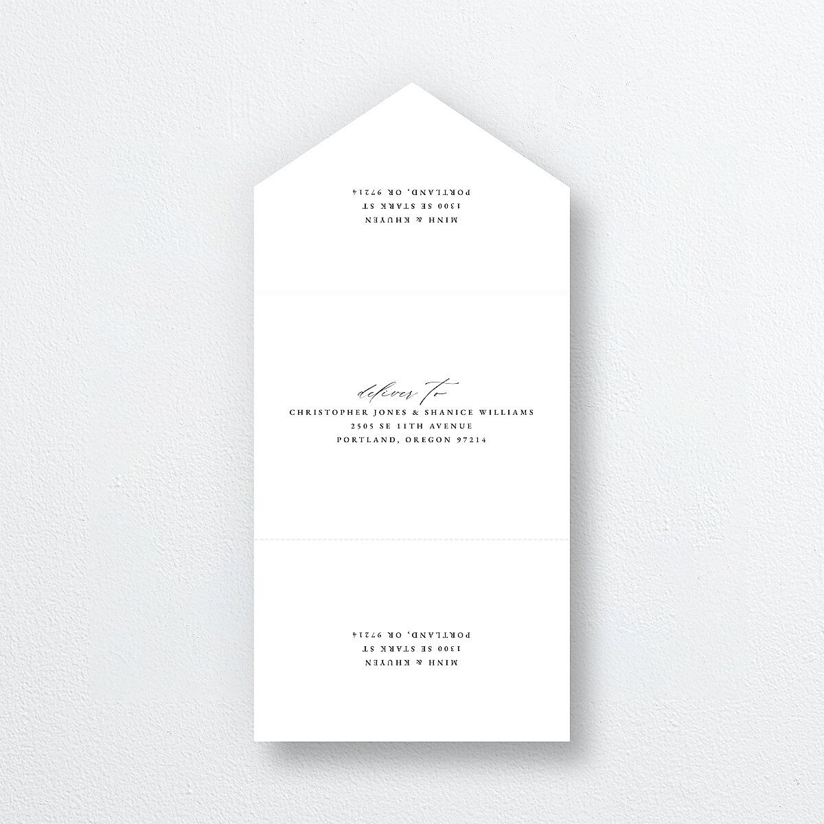 Romantic Wisteria All-in-One Wedding Invitations Purple Petal Signature Light Both Recipient and Return Addresses No