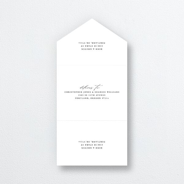 Romantic Wisteria All-in-One Wedding Invitations Purple Petal Signature Light Both Recipient and Return Addresses No