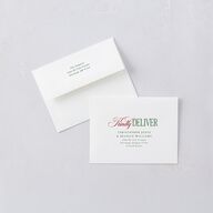 Married Christmas Calligraphy Thank You Card Envelopes White Hunter Green Both Recipient and Return Addresses Signature Standard