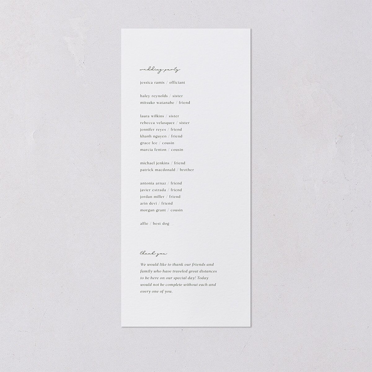 Pastel Garden Wedding Programs Linen Signature
